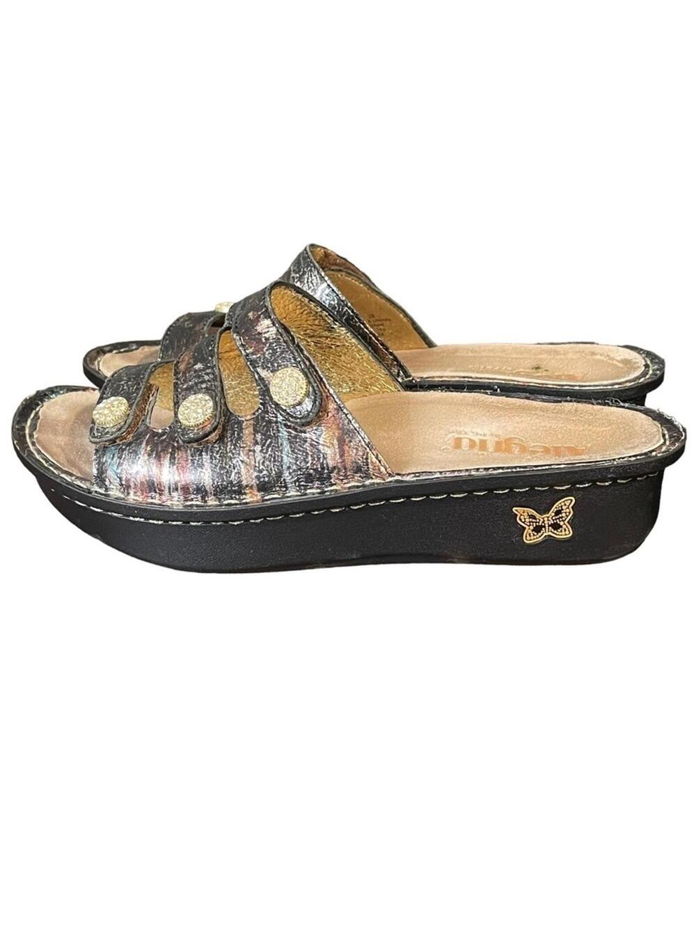 Alegria Fiona Metallic Leather Slide Sandals Women's Size 38 / US 7.5-8 FIO-252 - Picture 7 of 13